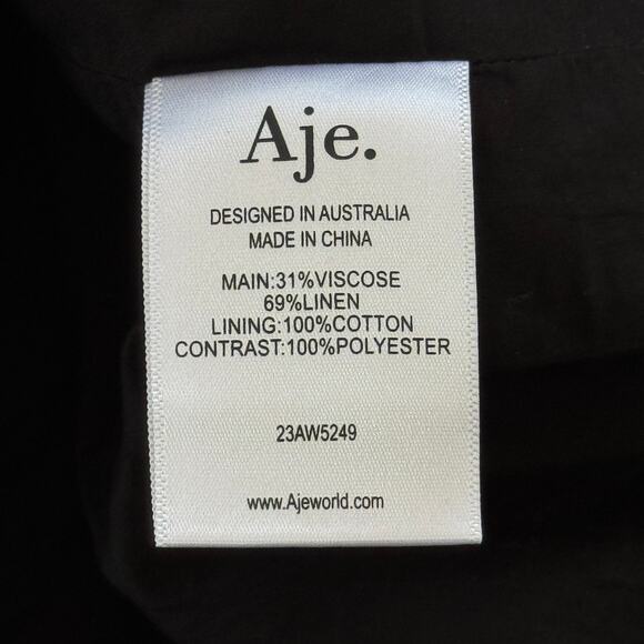 Aje Baret Strapless Linen-Blend Mini Dress Black AU 10 US 6 NWT - Picture 9 of 10